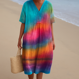 Birutė – Tie-dye suknelė saulėlydžio spalvomis