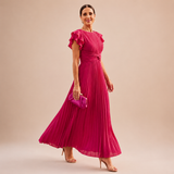 Sarma – Eleganta plisēta maxi kleita ar savērptu vidukli