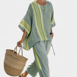Dalia – Boho stiliaus lino ir bambuko komplektas