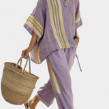 Dalia – Boho stiliaus lino ir bambuko komplektas