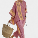 Dalia – Boho stiliaus lino ir bambuko komplektas