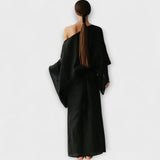 Dana - Kimono suknelė, pagaminta iš lino ir medvilnės
